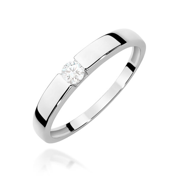 Pierścionek Diament 0,12ct białe złoto
