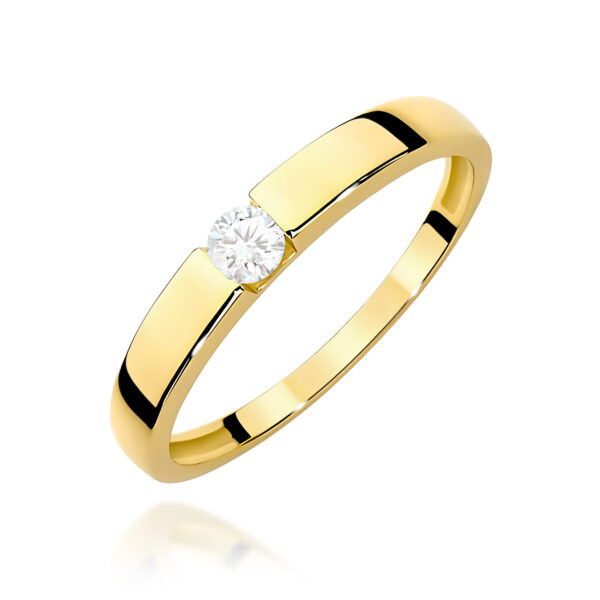 Pierścionek Diament 0,12ct Żółte złoto 375