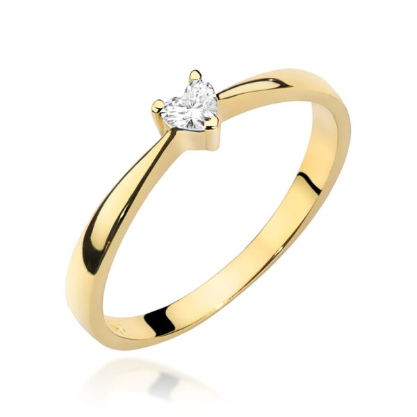 Pierścionek Diament 0,10ct żółte złoto
