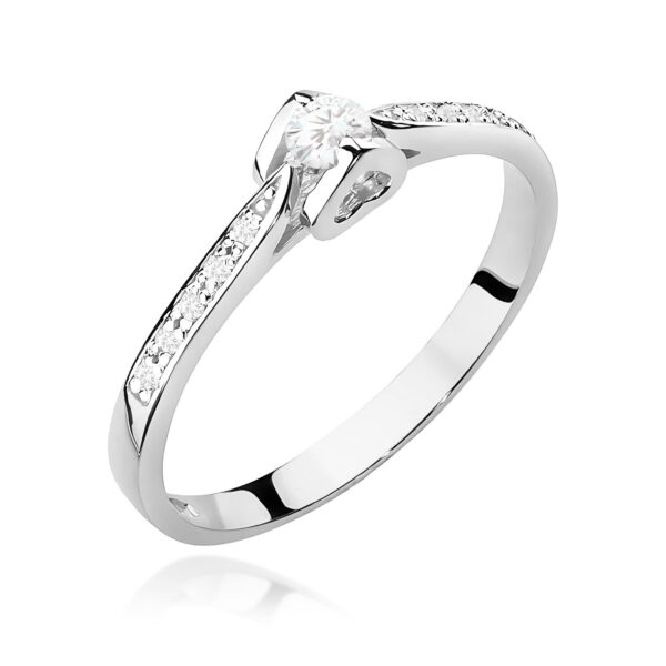 Pierścionek Diament 0,10ct białe złoto