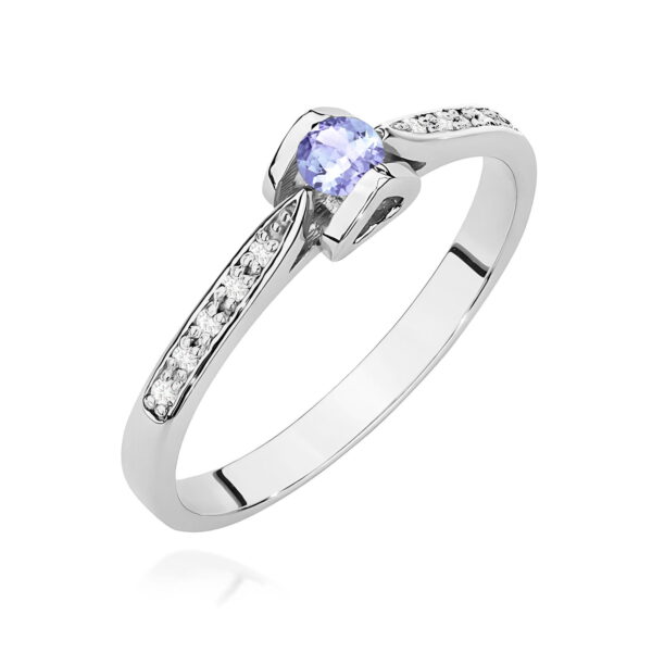 Pierścionek Tanzanit 0,15ct białe złoto