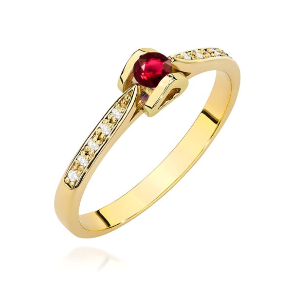 Pierścionek Rubin 0,15ct żółte złoto