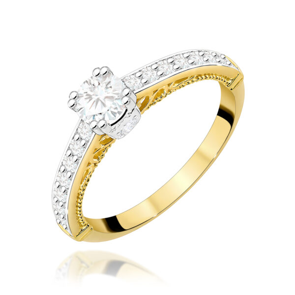 Pierścionek Diament 0,30ct żółte złoto