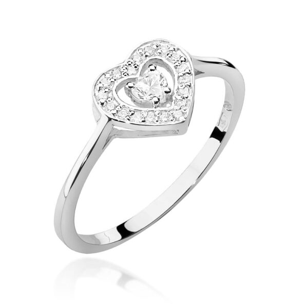 Pierścionek Diament 0,10ct białe złoto