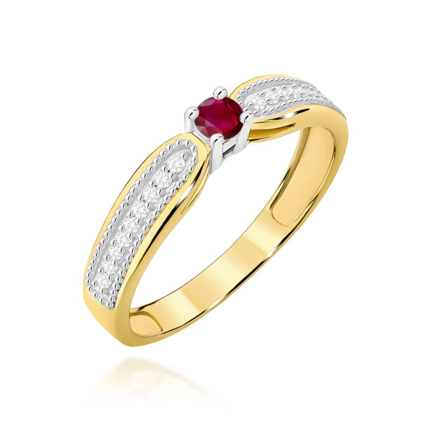 Pierścionek Rubin 0,15ct żółte złoto