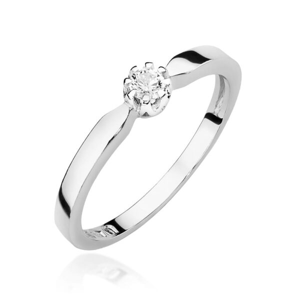 Pierścionek Diament 0,08ct białe złoto