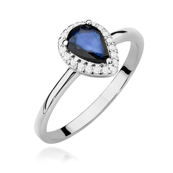 Pierścionek Szafir 0,60ct białe złoto