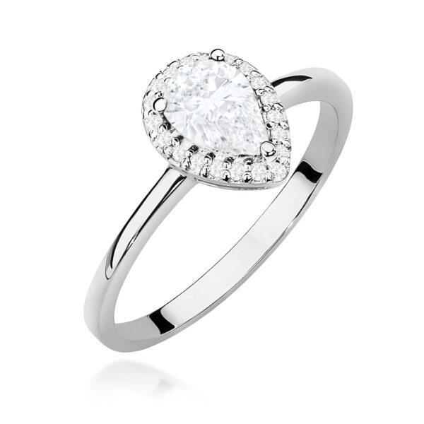 Pierścionek Diament Laboratoryjny 0,65ct białe złoto 375
