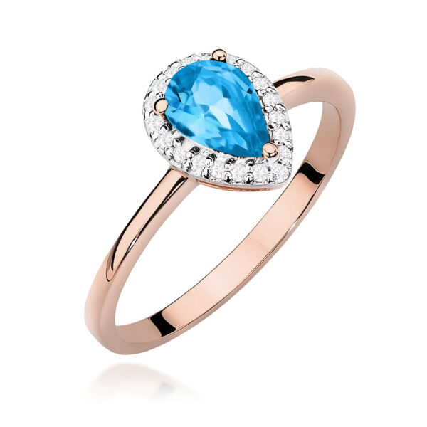 Pierścionek Topaz Swiss 0,90ct różowe złoto