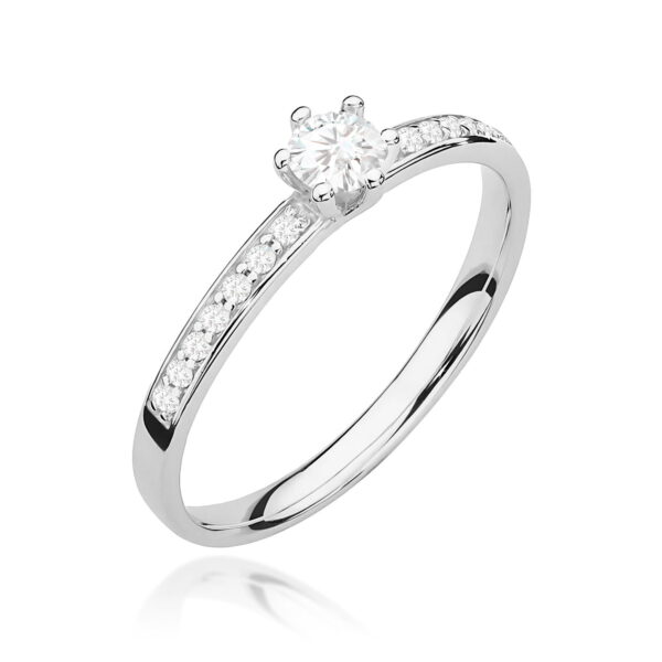 Pierścionek Diament 0,10ct białe złoto