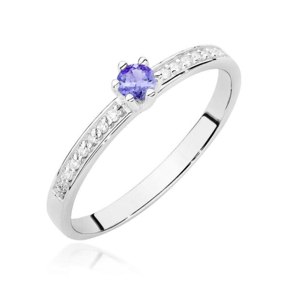 Pierścionek Tanzanit 0,15ct białe złoto