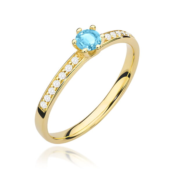 Pierścionek Topaz Swiss 0,15ct żółte złoto