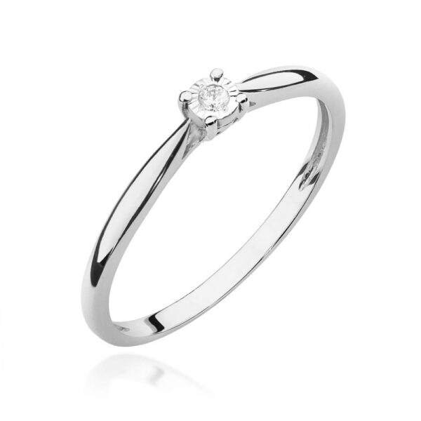 Pierścionek Diament 0,01ct białe złoto