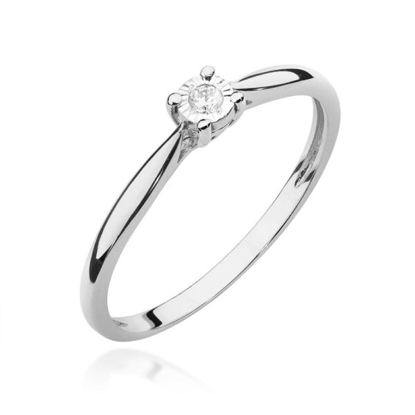 Pierścionek Diament 0,03ct białe złoto 375