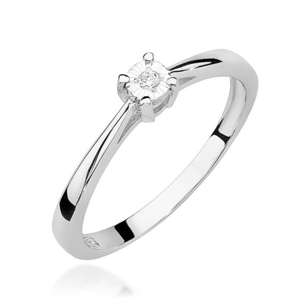 Pierścionek Diament 0,02ct białe złoto