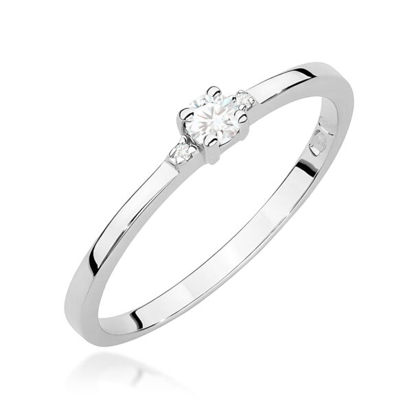 Pierścionek Diament 0,01ct białe złoto