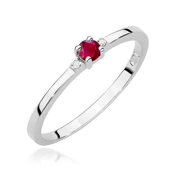 Pierścionek Rubin 0,15ct białe złoto