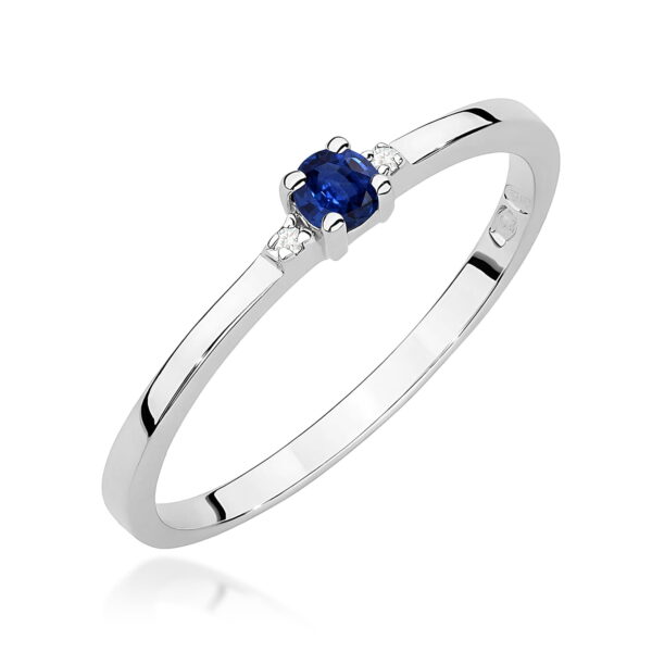 Pierścionek Szafir 0,15ct białe złoto