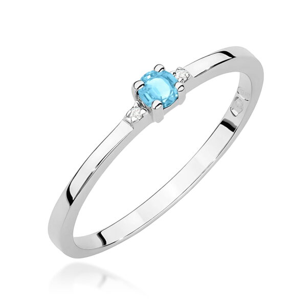Pierścionek Topaz Swiss 0,15ct białe złoto