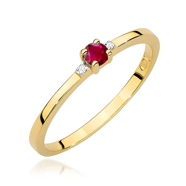 Pierścionek Rubin 0,15ct żółte złoto