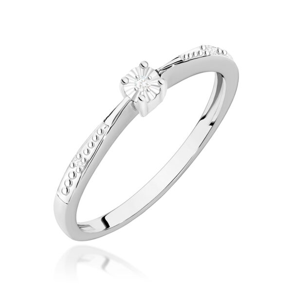 Pierścionek Diament 0,01ct białe złoto
