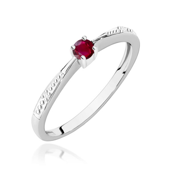 Pierścionek Rubin 0,15ct białe złoto