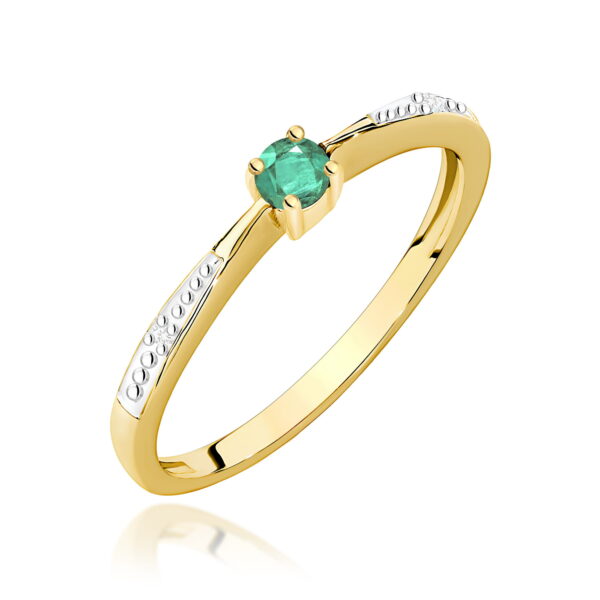 Pierścionek Szmaragd 0,15ct żółte złoto 375