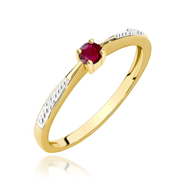 Pierścionek Rubin 0,15ct żółte złoto 375