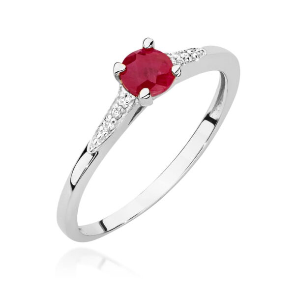 Pierścionek Rubin 0,30ct białe złoto