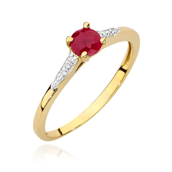 Pierścionek Rubin 0,30ct żółte złoto