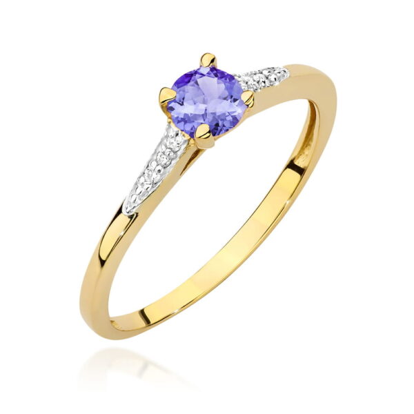 Pierścionek Tanzanit 0,35ct żółte złoto 375