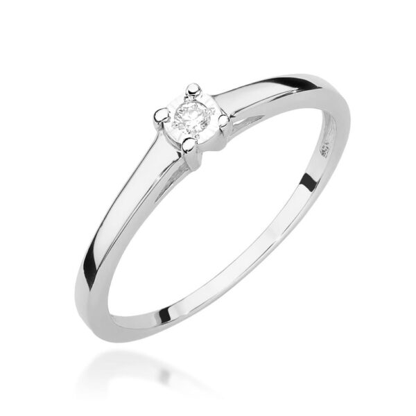 Pierścionek Diament 0,03ct białe złoto