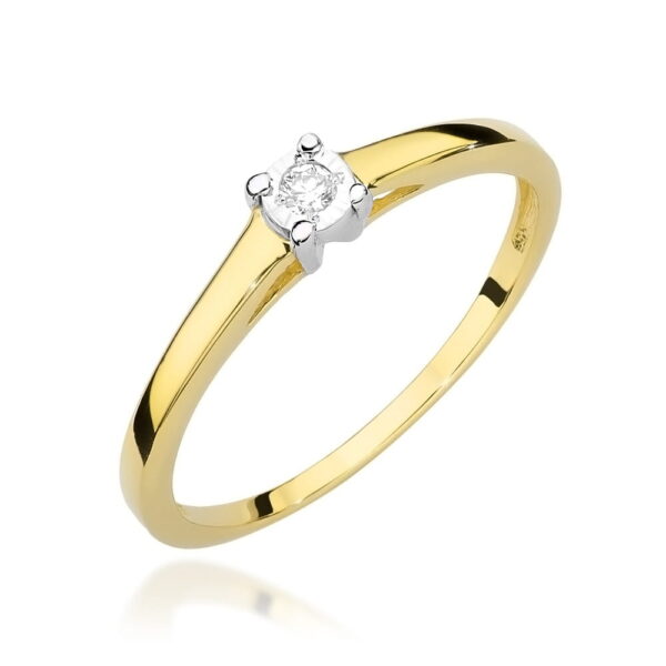 Pierścionek Diament 0,03ct żółte złoto 375