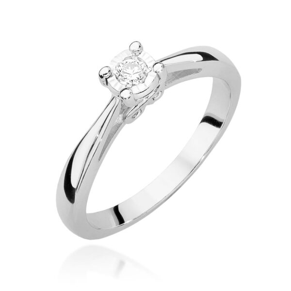 Pierścionek Diament 0,08ct białe złoto