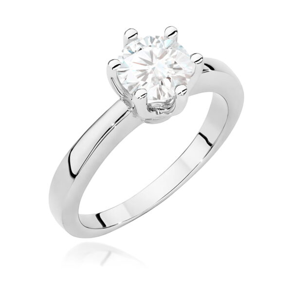 Pierścionek Diament 1,00ct białe złoto 375