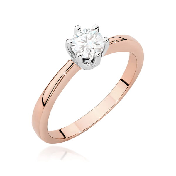 Pierścionek Diament 0,40ct różowe złoto