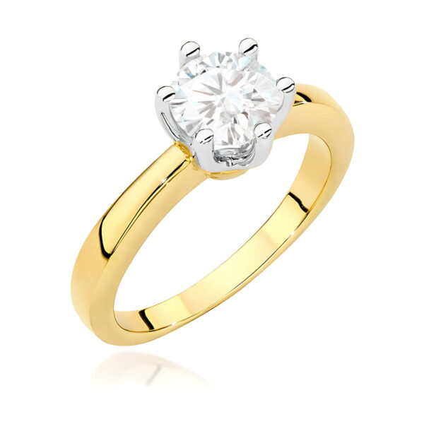 Pierścionek Diament 1,00ct żółte złoto 375