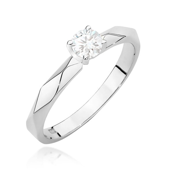 Pierścionek Diament 0,20ct białe złoto 375