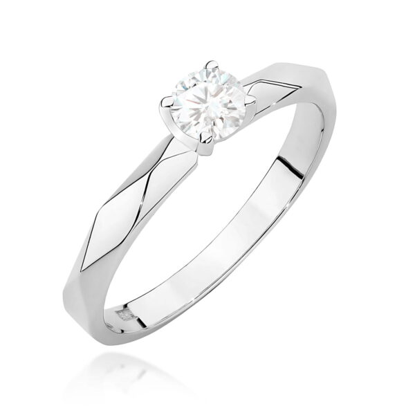 Pierścionek Diament 0,25ct białe złoto 375
