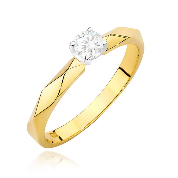 Pierścionek Diament 0,15ct żółte złoto