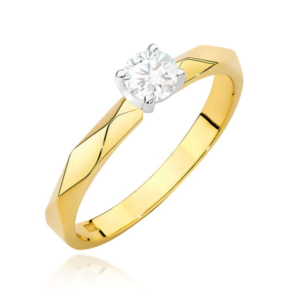 Pierścionek Diament 0,25ct żółte złoto