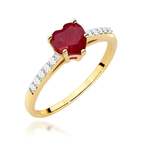 Pierścionek Rubin 1,10ct żółte złoto