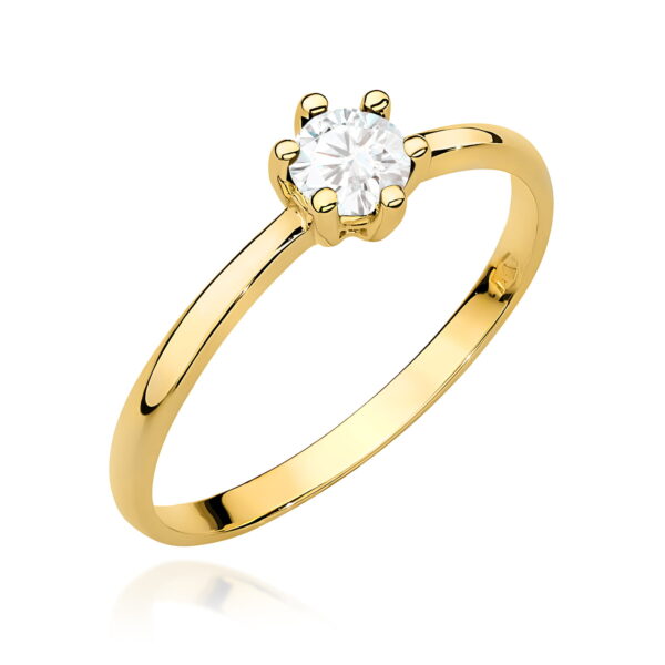 Pierścionek Diament 0,30ct żółte złoto