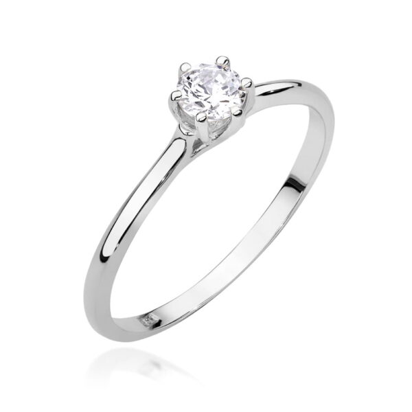 Pierścionek Diament 0,20ct białe złoto 375