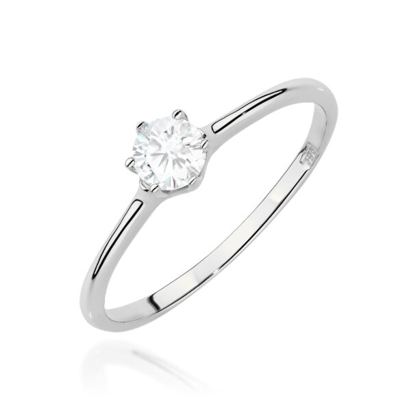 Pierścionek Diament Laboratoryjny 0,25ct białe złoto 375