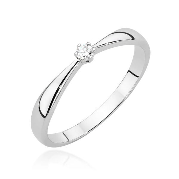 Pierścionek Diament 0,04ct białe złoto 375