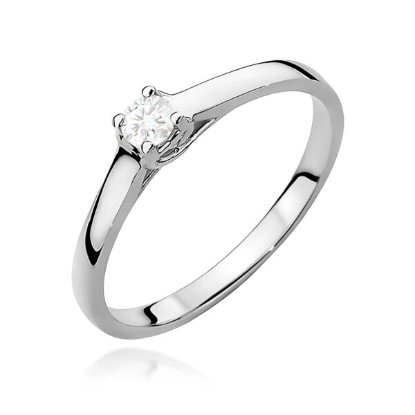 Pierścionek Diament 0,12ct białe złoto 375