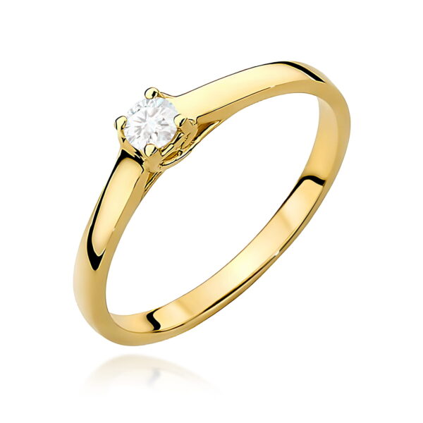 Pierścionek Diament 0,12ct Żółte złoto 375