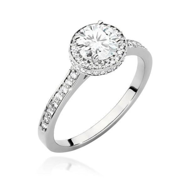 Pierścionek Diament 0,70ct białe złoto
