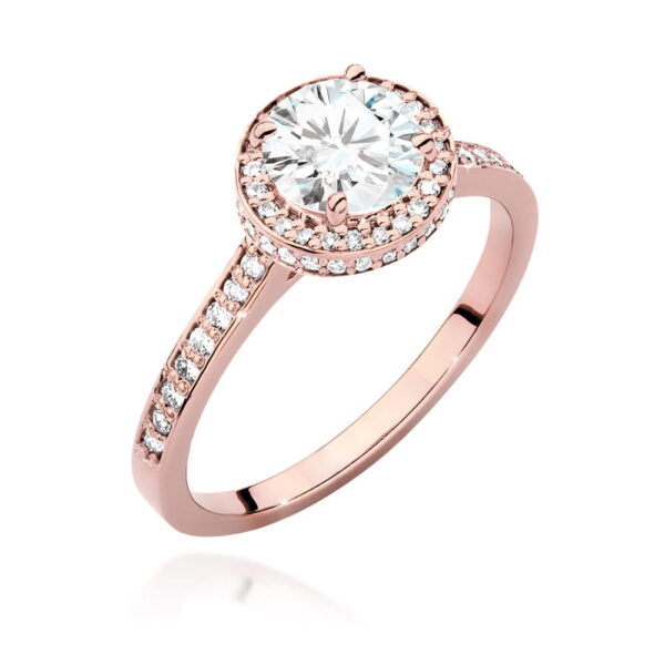 Pierścionek Diament 1,00ct różowe złoto